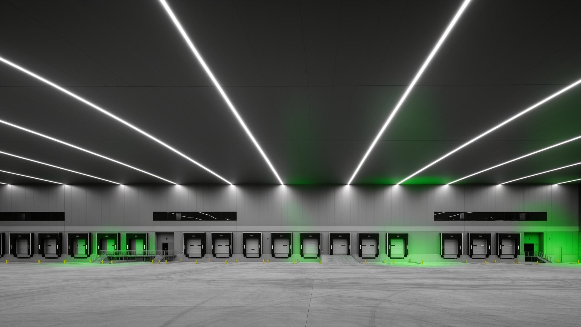 Logistikcenter med installerad precisionsbelysning